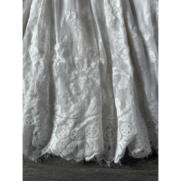 Boho Lace Hi Low Maxi Dress Ivory Cottagecore Romantic Festival EUC No Tags - Picture 7 of 11